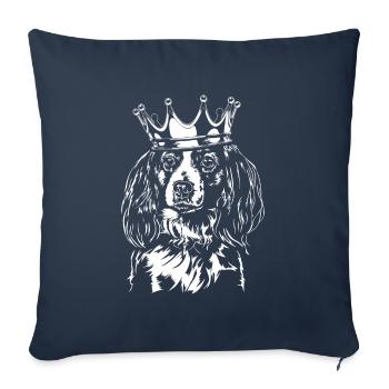 KOOIKERHONDJE Crown Dog Dogs Wilsigns - Sofa pillowcase 17,3'' x 17,3'' (45 x 45 cm) - navy - Front