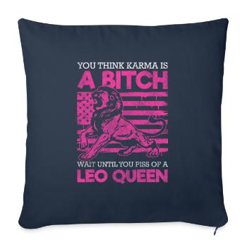 Constellation de superstition du Lion - Housse de coussin décorative 45 x 45 cm - bleu marine - Devant
