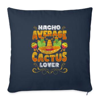 Jardin du désert de cactus - Housse de coussin décorative 45 x 45 cm - bleu marine - Devant