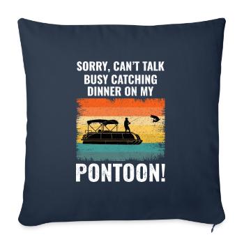 Pontonboot Bootfahren Pontooning Angeln Retro - Sofakissenbezug 45 x 45 cm - Navy - Vorne