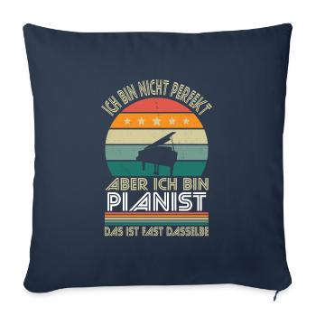 Je ne suis pas parfait, mais je suis pianiste - Housse de coussin décorative 45 x 45 cm - bleu marine - Devant