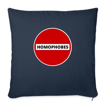 HOMOPHOBES INTERDITS - Housse de coussin décorative 45 x 45 cm - bleu marine - Devant