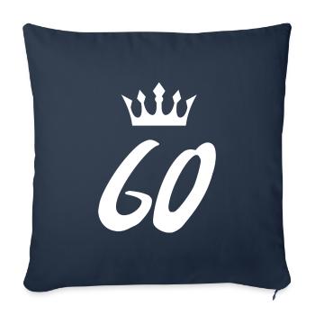 60 Number crown - Sofa pillowcase 17,3'' x 17,3'' (45 x 45 cm) - navy - Front
