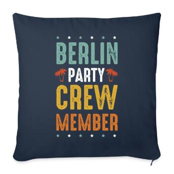Berlin Party Crew - Housse de coussin décorative 45 x 45 cm - bleu marine - Devant