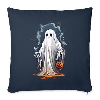 Halloween sorcière heure fantôme à la recherche de bonbons - Housse de coussin décorative 45 x 45 cm - bleu marine - Devant