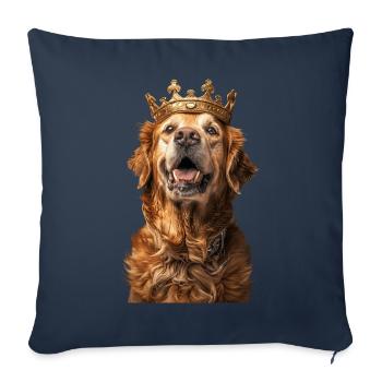 Golden retriever - Housse de coussin décorative 45 x 45 cm - bleu marine - Devant