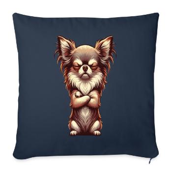 Chihuahua Propriétaire de Chihuahua Propriétaire de Chihuahua Chi - Housse de coussin décorative 45 x 45 cm - bleu marine - Devant