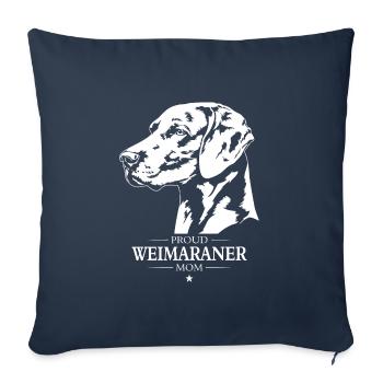 Braque de Weimar Maman Chiens Chien Chasse Chiens Wilsigns - Housse de coussin décorative 45 x 45 cm - bleu marine - Devant