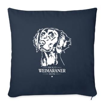 Braque de Weimar Maman Chiens Chiens de Chasse Wilsigns - Housse de coussin décorative 45 x 45 cm - bleu marine - Devant