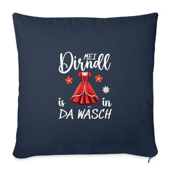 Trachtenshirt Damen | Mei Dirndl is in - Sofakissenbezug 45 x 45 cm - Navy - Vorne