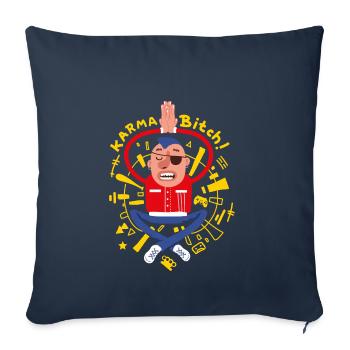 Meditating punk - Sofa pillowcase 17,3'' x 17,3'' (45 x 45 cm) - navy - Front