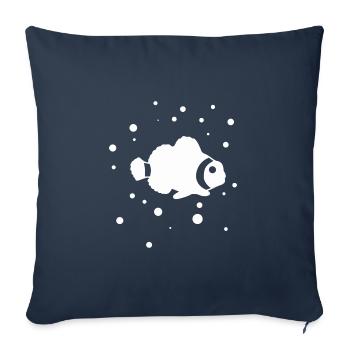 Aquarium de poissons Conservation de la nature marine - Housse de coussin décorative 45 x 45 cm - bleu marine - Devant