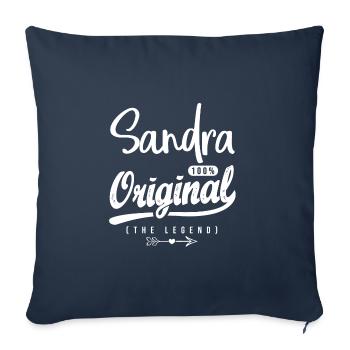 Sandra ORIGINAL personalisiertes Mädchen sandra Shirt - Sofakissenbezug 45 x 45 cm - Navy - Vorne