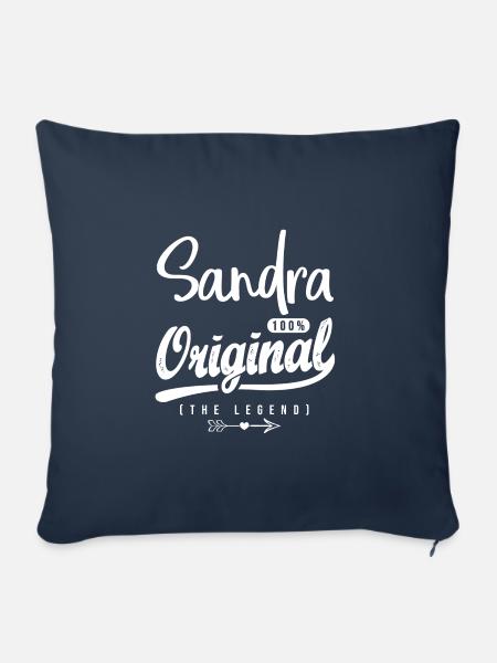 Sandra ORIGINAL personalisiertes Mädchen sandra Shirt - Sofakissenbezug 45 x 45 cm - Navy