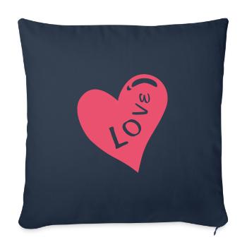 Rosa Herz - Sofakissenbezug 45 x 45 cm - Navy - Vorne