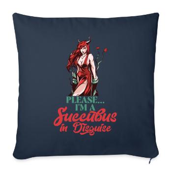 Succube Flirty Nymphe Sexy Anime Ailes De Démon Goth - Housse de coussin décorative 45 x 45 cm - bleu marine - Devant