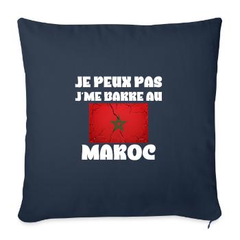 J'Peux Pas J'Me Barre au Maroc Voyage Cadeau - Housse de coussin décorative 45 x 45 cm - bleu marine - Devant