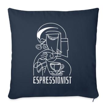 Espressionist - Espresso - Boisson au café - Housse de coussin décorative 45 x 45 cm - bleu marine - Devant