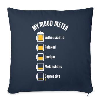 My Mood Meter (Beer Drinker / V1 / NEG) - Sofa pillowcase 17,3'' x 17,3'' (45 x 45 cm) - navy - Front