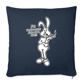 Osterhase Spruch - Sofakissenbezug 45 x 45 cm - Navy - Vorne