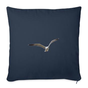Les goélands volent pendant des heures - Housse de coussin décorative 45 x 45 cm - bleu marine - Devant