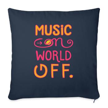 Music Love music I love songs hits saying - Sofa pillowcase 17,3'' x 17,3'' (45 x 45 cm) - navy - Front