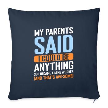 Trésors souterrains des mineurs - Housse de coussin décorative 45 x 45 cm - bleu marine - Devant