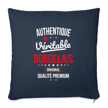 Authentique et véritable Bordelais - Original - Housse de coussin décorative 45 x 45 cm - bleu marine - Devant