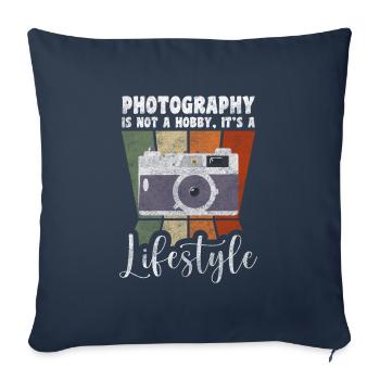 Photographer Image Digital Camera - Sofa pillowcase 17,3'' x 17,3'' (45 x 45 cm) - navy - Front