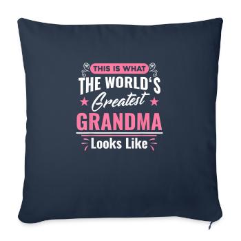 What World's Greatest Grandma Looks Like Mothers - Sofa pillowcase 17,3'' x 17,3'' (45 x 45 cm) - navy - Front