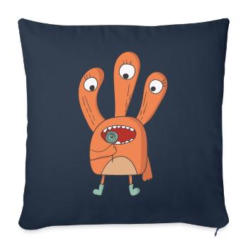 Monster Lolli - Housse de coussin décorative 45 x 45 cm - bleu marine - Devant