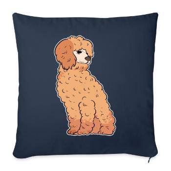 Caniche - Housse de coussin décorative 45 x 45 cm - bleu marine - Devant