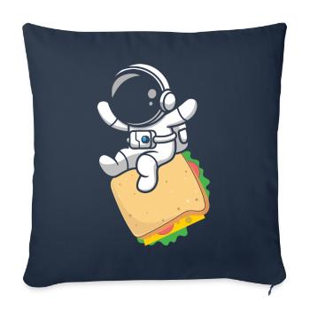 Sandwich Restauration Rapide Astronaute Astronomie - Housse de coussin décorative 45 x 45 cm - bleu marine - Devant