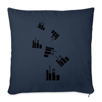 Make Up Kosmetik Icon - Sofakissenbezug 45 x 45 cm - Navy - Vorne