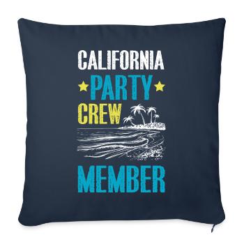 Équipe de fête en Californie - Housse de coussin décorative 45 x 45 cm - bleu marine - Devant