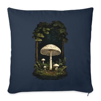 Goa Mushroom Night Magic of Mushrooms Party Design - Sofa pillowcase 17,3'' x 17,3'' (45 x 45 cm) - navy - Front