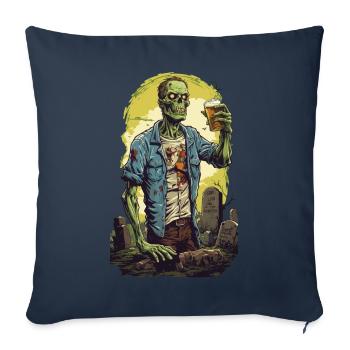 Halloween Zombie Grusel Bier Party Retro Design - Sofakissenbezug 45 x 45 cm - Navy - Vorne