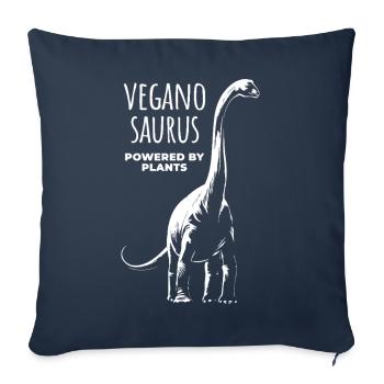 Veganosaurus - Propulsé par les plantes - Veggie - Housse de coussin décorative 45 x 45 cm - bleu marine - Devant