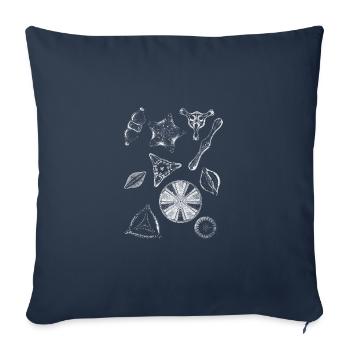 diatoms, algae diatom - Sofa pillowcase 17,3'' x 17,3'' (45 x 45 cm) - navy - Front
