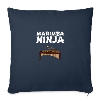 marimba ninja, marimba - Sofa pillowcase 17,3'' x 17,3'' (45 x 45 cm) - navy - Front