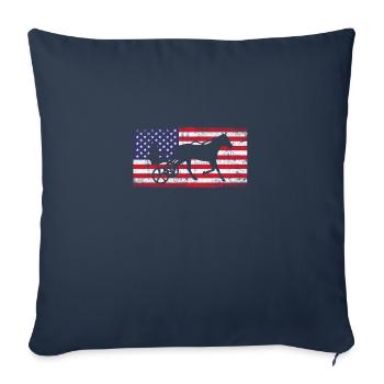 Harness racing american flag - Sofa pillowcase 17,3'' x 17,3'' (45 x 45 cm) - navy - Front