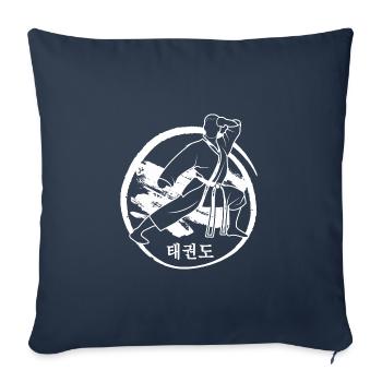 Taekwondo Arts martiaux coréens All-Combat Form Running Kup - Housse de coussin décorative 45 x 45 cm - bleu marine - Devant