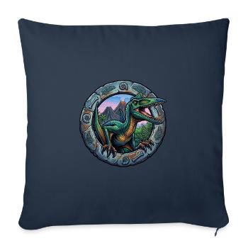 Ptérosaures dans l’anneau portail - Housse de coussin décorative 45 x 45 cm - bleu marine - Devant