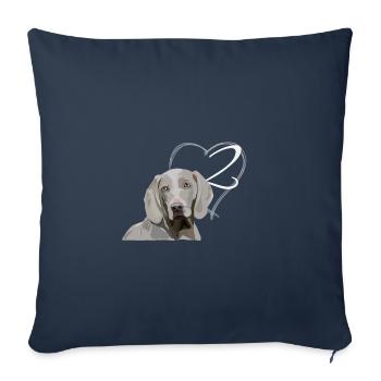 Weimaraner - 2ème anniversaire - Housse de coussin décorative 45 x 45 cm - bleu marine - Devant