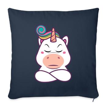 Bucky unicorn gift - Sofa pillowcase 17,3'' x 17,3'' (45 x 45 cm) - navy - Front