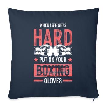 Gants de boxe - Housse de coussin décorative 45 x 45 cm - bleu marine - Devant