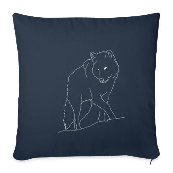 wolf - Sofa pillowcase 17,3'' x 17,3'' (45 x 45 cm) - navy - Front
