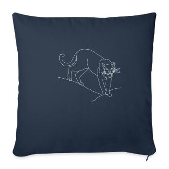 panthère - Housse de coussin décorative 45 x 45 cm - bleu marine - Devant