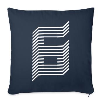Eindeutige Zahl 6 Weiß - Sofakissenbezug 45 x 45 cm - Navy - Vorne