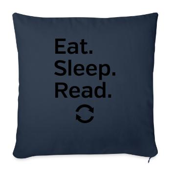 Eat - Sleep - Read - Repeat - Housse de coussin décorative 45 x 45 cm - bleu marine - Devant